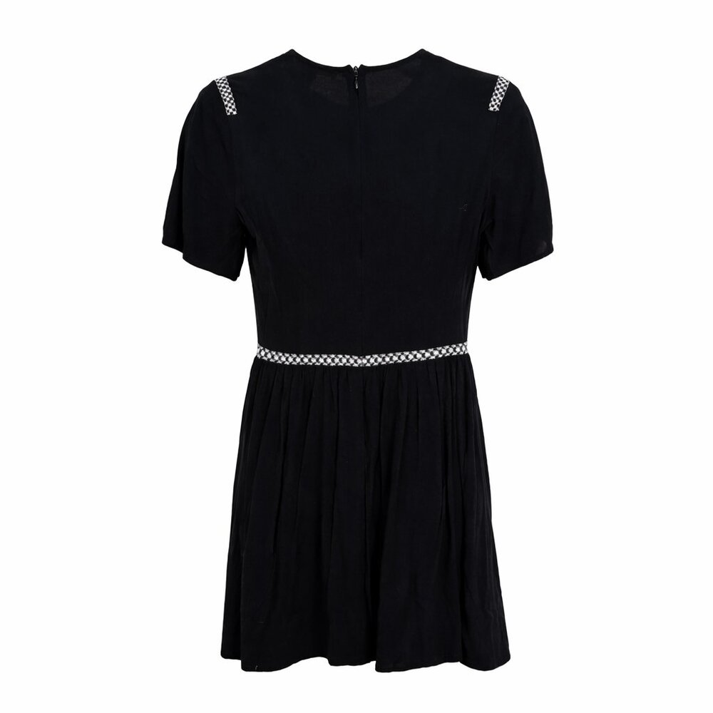 Maje Risea Black Viscose Dress Size 1 | Fit & Flare Mini | Parisian Chic - Picture 4 of 4